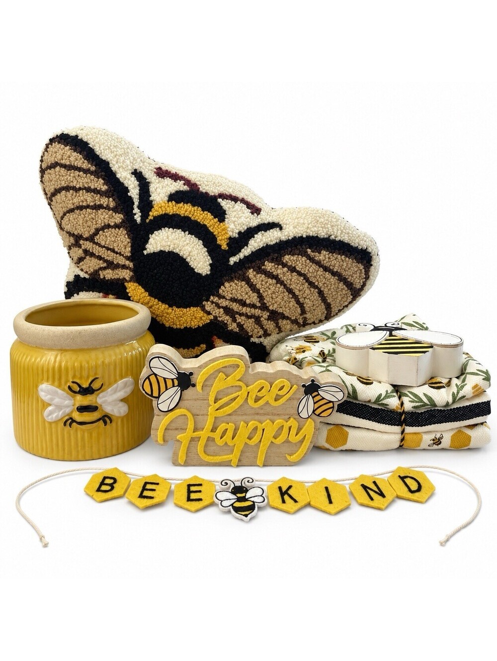 Bee Themed Home Décor Bundle Pillow Honey Pot Signs Towels Bee Decoration